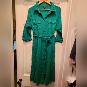 Torrid emerald green shirt dress